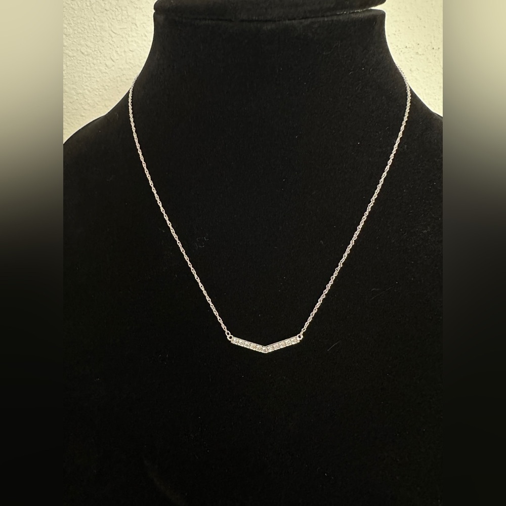 Diamond and sterling silver modern simplicity necklace